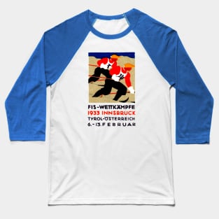 1933 Alpine Ski Championship Baseball T-Shirt